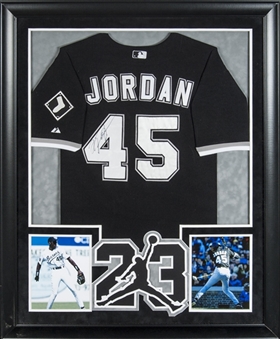 Michael Jordan Signed Chicago White Sox Jersey in Framed Display (JSA)